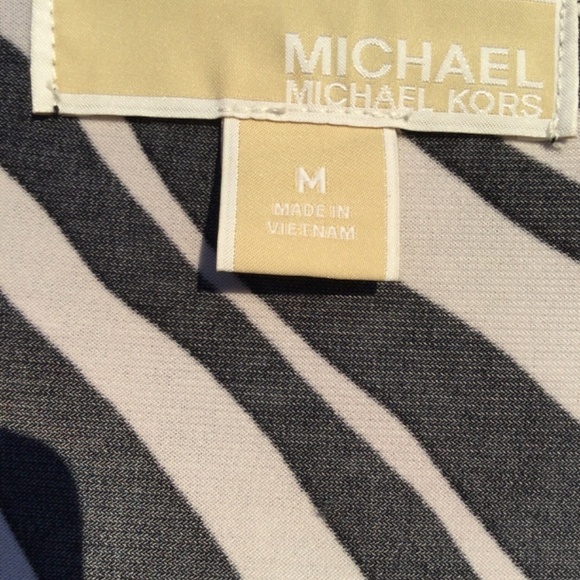 Michael Kors true wrap black&white animal print dress sz M - Picture 4 of 9